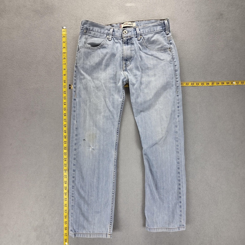 Vintage Levis 504 Jeans Mens Blue Straight Engineered Altered Hem‎ Fits 31x28